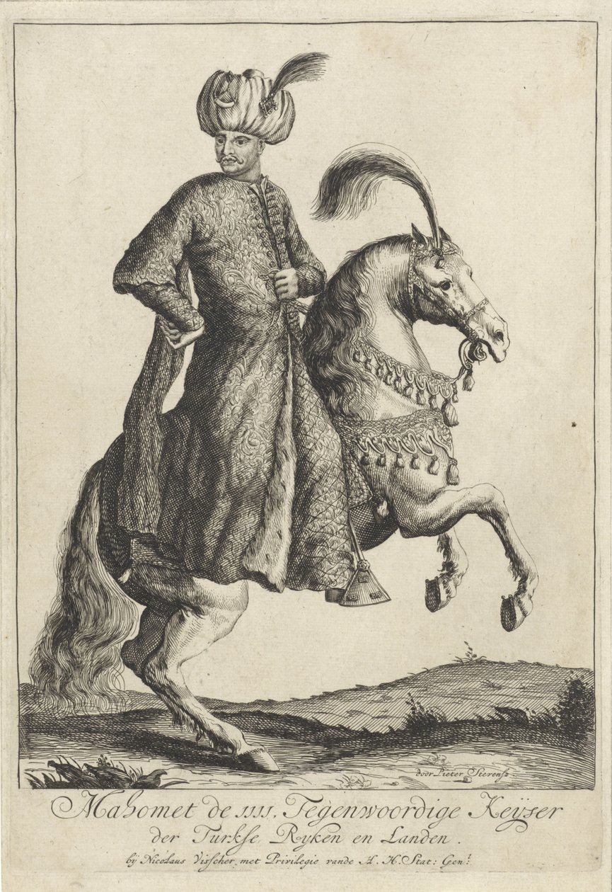 Ryttarporträtt av Mehmet IV, Sultan av det osmanska riket av Pieter Stevens (vermeld in 1689)