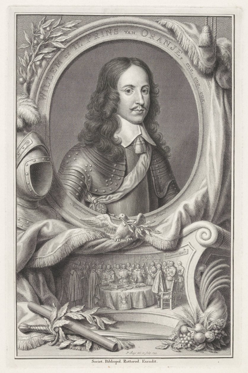 Porträtt av Vilhelm II, Prins av Orange av Pieter Tanjé