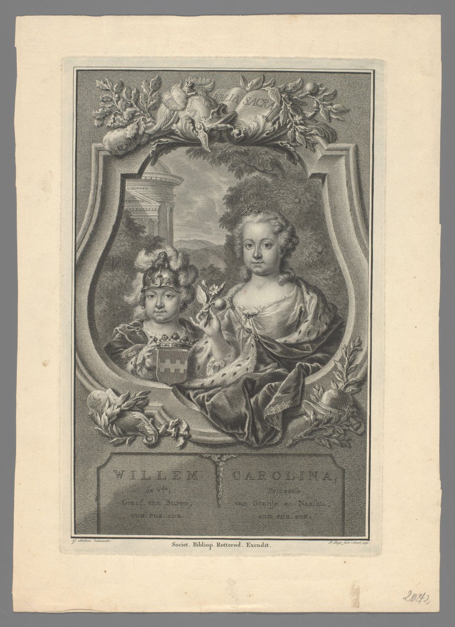 Porträtt av William V, Prince of Orange-Nassau, och Carolina, Princess of Orange-Nassau av Pieter Tanjé