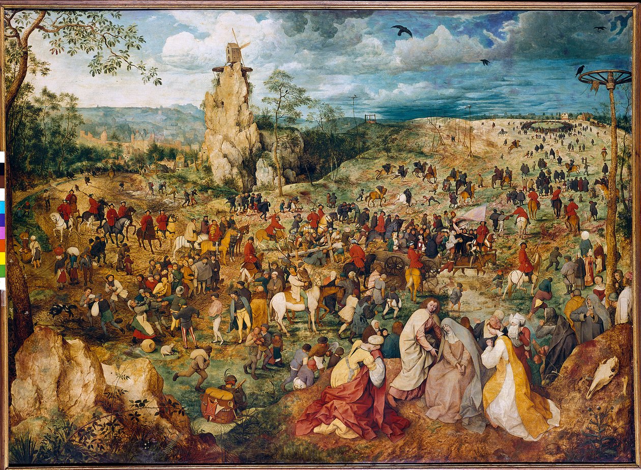Kristus bär korset (Carrying the cross). Målning av Pieter Bruegel (eller Breugel eller Brueghel eller Breughel) den förra (1525-1569). 1564. Olja på trä. Mått: 1,24 X 1,70 m. Wien, Konsthistoriska museet. av Pieter Bruegel the Elder