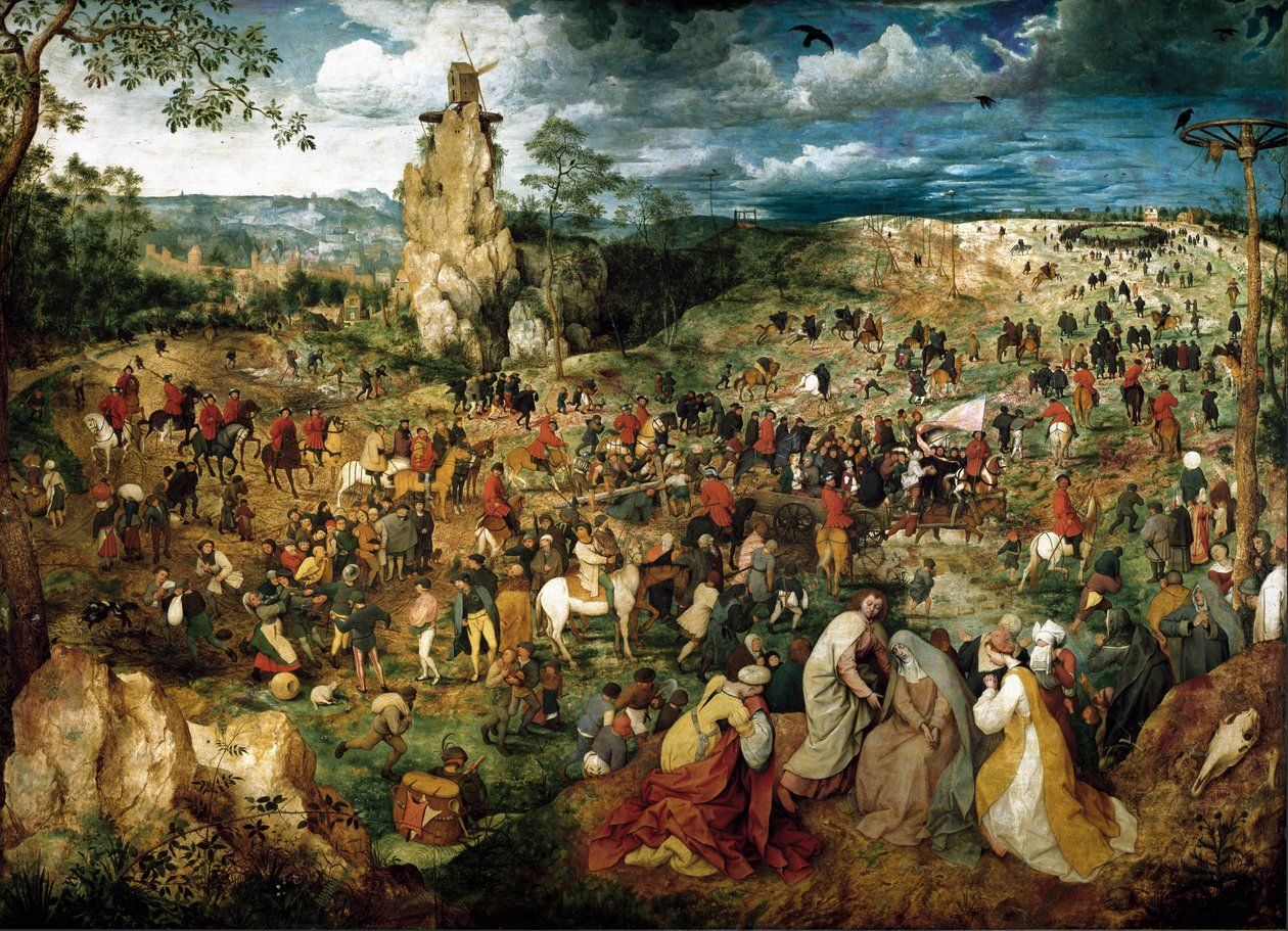 La Montee au Calvary (Korsets vagn) Målning av Pieter Bruegel den äldre (eller Piet Breugel eller Pieter Bruegel eller Brueghel av Pieter Bruegel the Elder