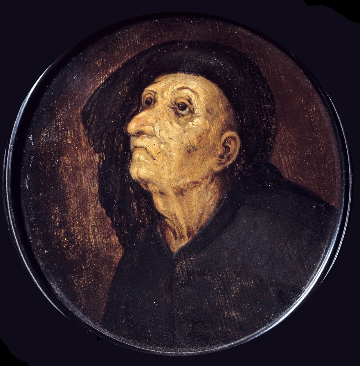 Gammal mans huvud säger också Avundsmålningen av Pieter Bruegel (eller Bruegel eller Brueghel eller Brueghel) det gamla (1525-1569) 1500-talets Bordeaux, Musee des Beaux Arts av Pieter Bruegel the Elder