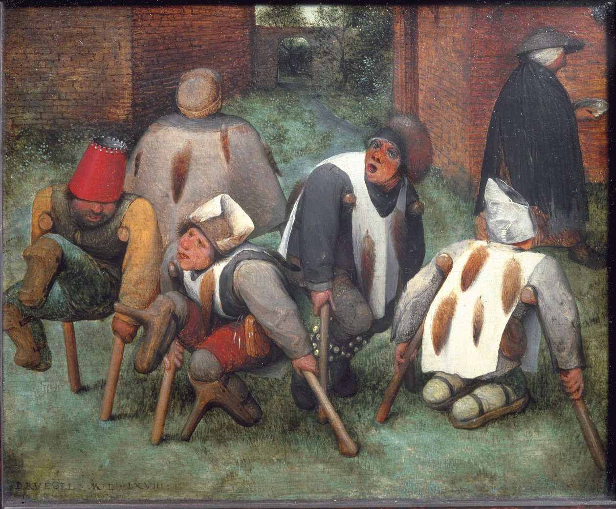 Tiggarna eller krymplingarna - olja på trä av Pieter Bruegel the Elder