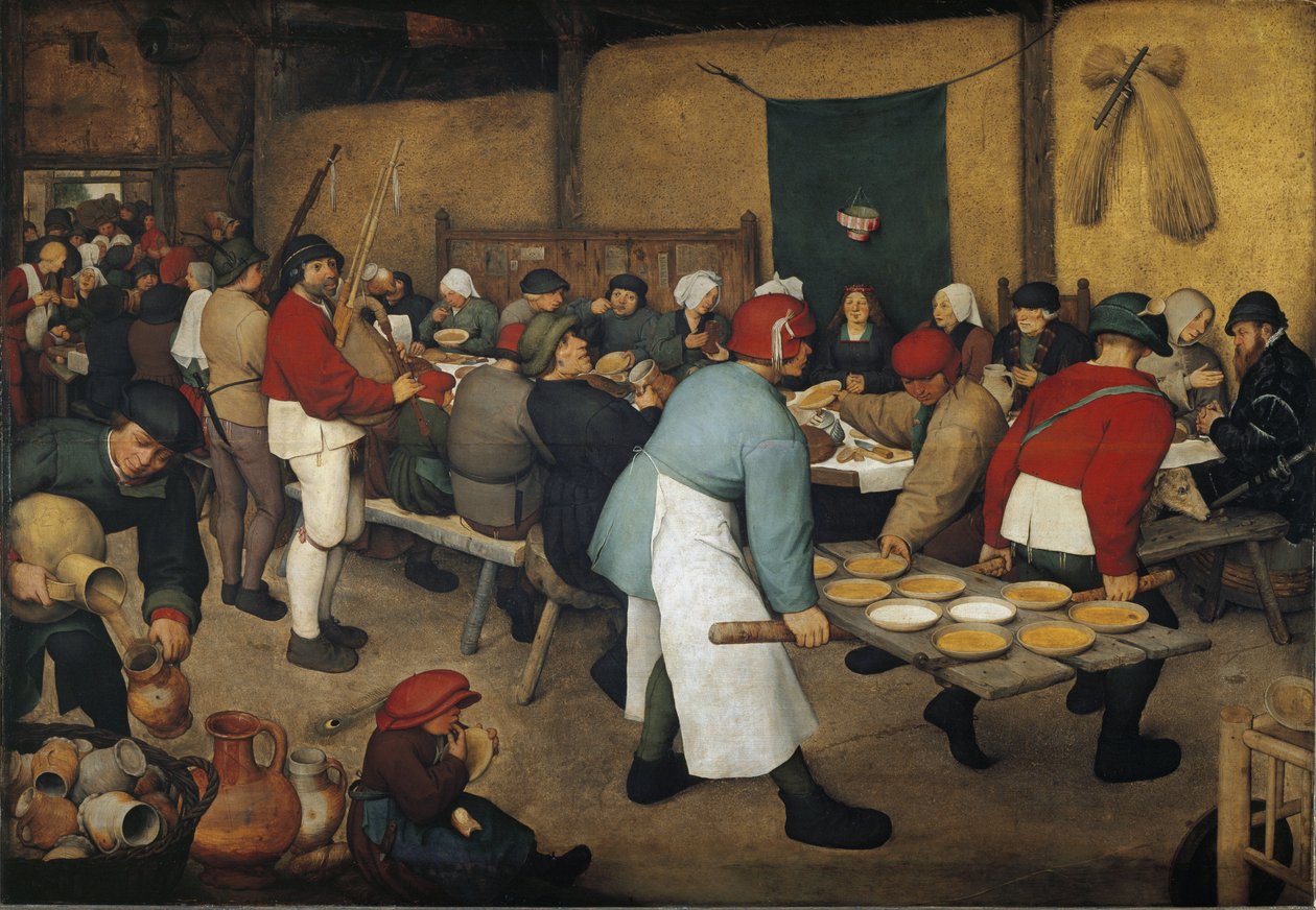 Bondbröllopet - olja på duk av Pieter Bruegel the Elder