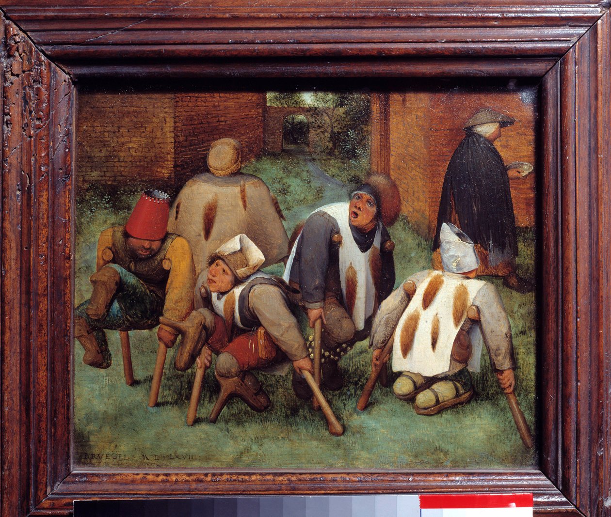 Tiggarna Grupper av handikappade döda och eländiga. Målning av Pieter Bruegel (eller Breugel eller Brueghel eller Breughel) den förra (1525-1569). 1568. Dim. 0,18x0,21 m. Louvren, Paris av Pieter Bruegel the Elder