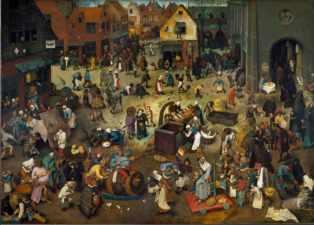 Kampen om karnevalen (fastlagstisdagen) och Careme av Pieter The Elder Brueghel