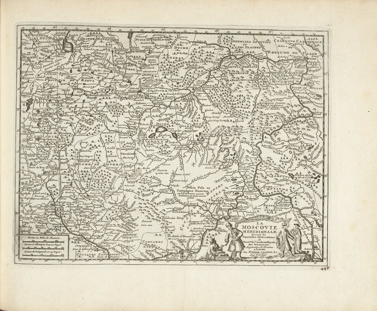 Karta över Moskva, 1726 av Pieter Van der Aa