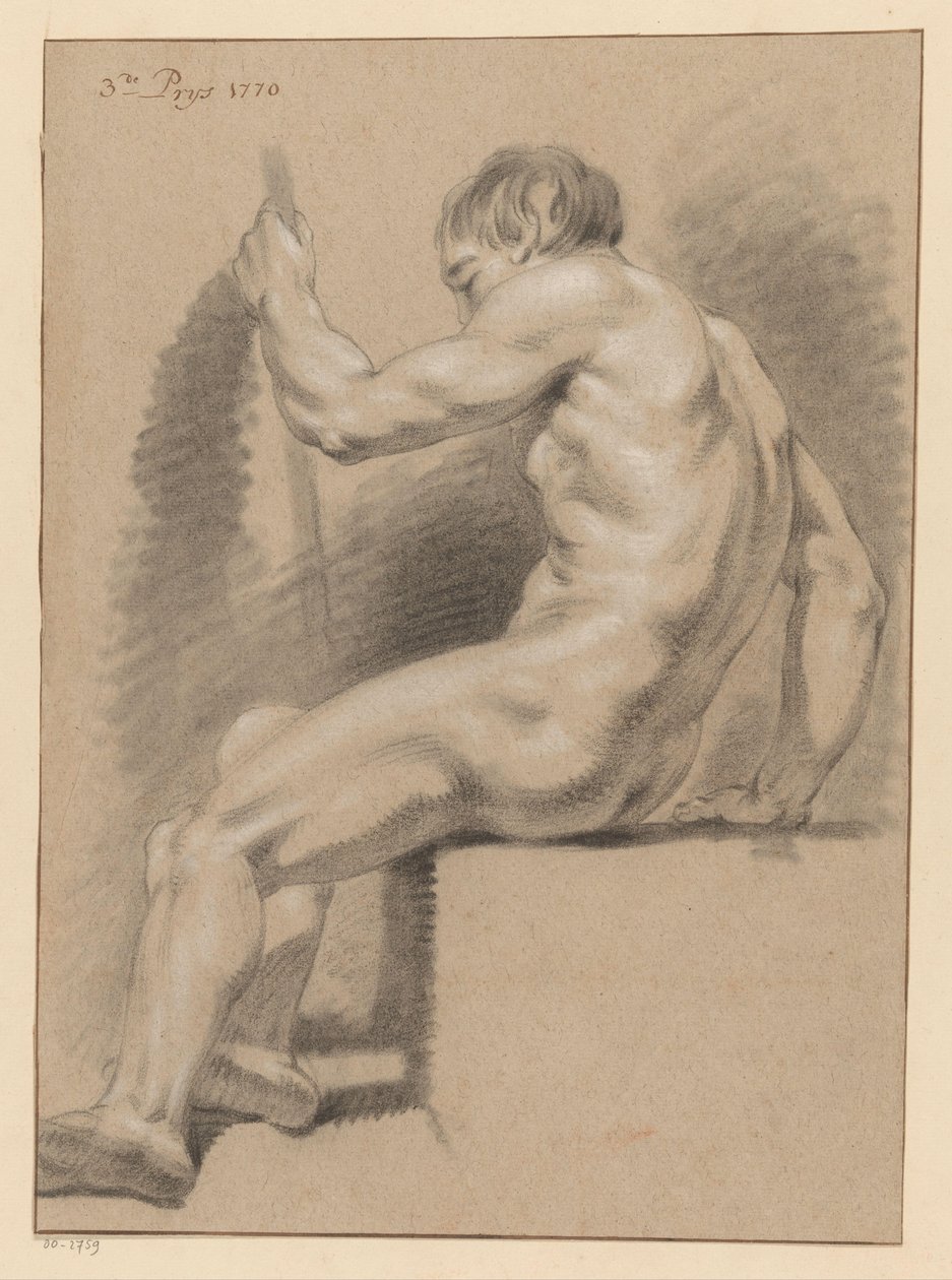 Sittande man naken, sidovy (3:e pris 1770) av Pieter Wagenaar (II)