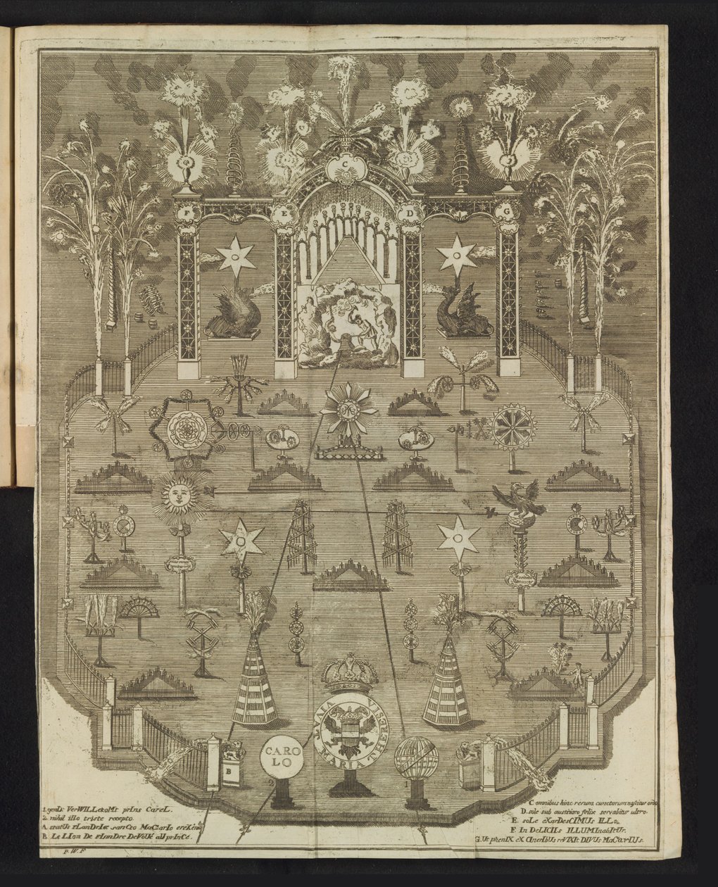 Fyrverkerier vid firandet av jubileet, 1767 av Pieter Wauters