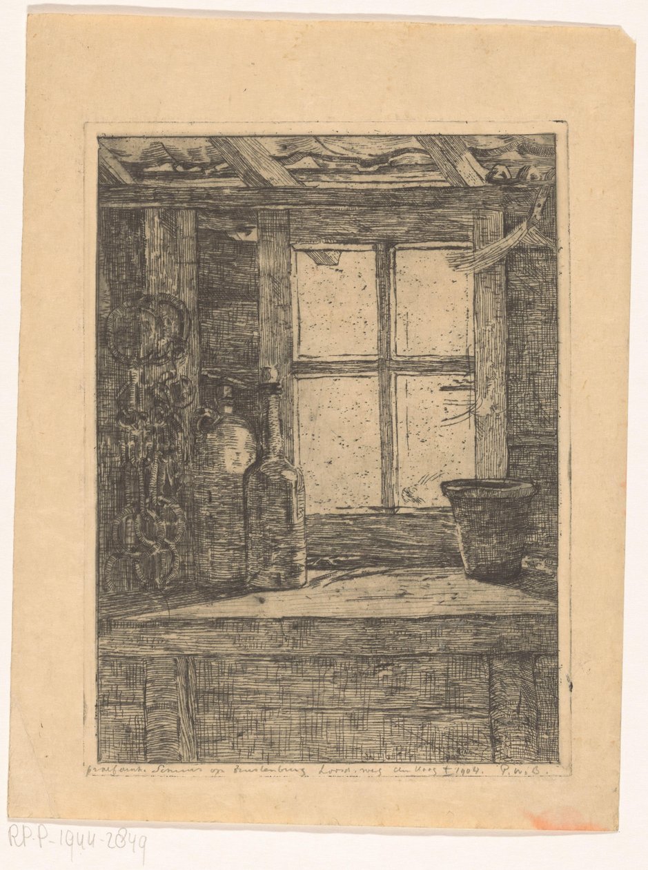 Ladugård (titel på objekt) av Pieter Willem van Baarsel (signed by artist)