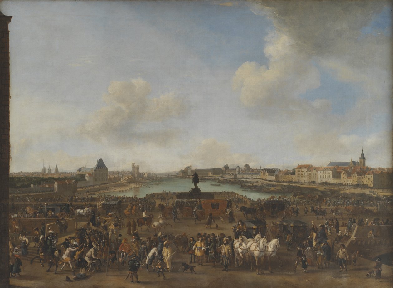 Utsikt över Paris sett från Place Dauphine av Pieter Wouwerman