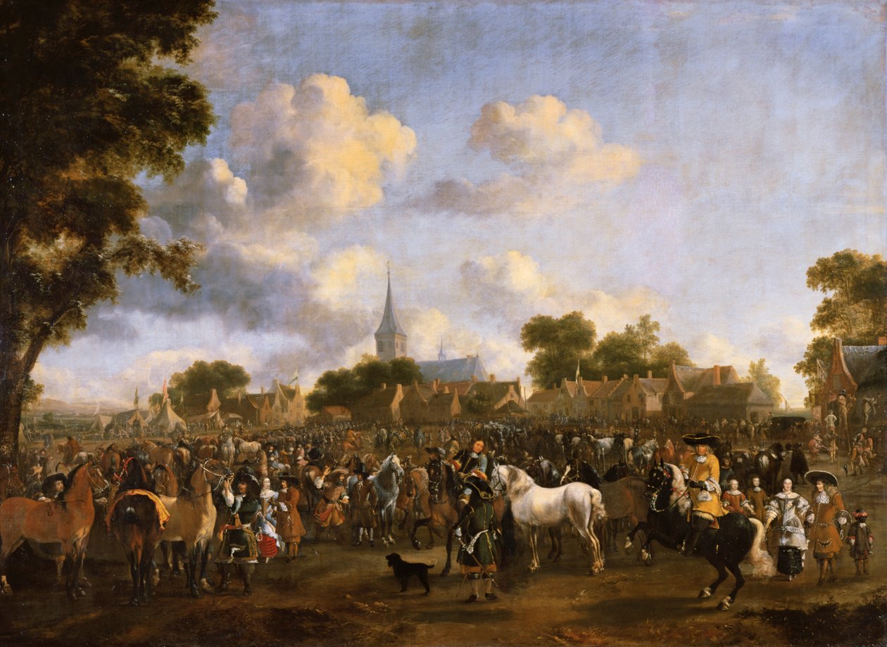 Hästmässa i Valkenburg, 1675 av Pieter Wouwermans or Wouwerman