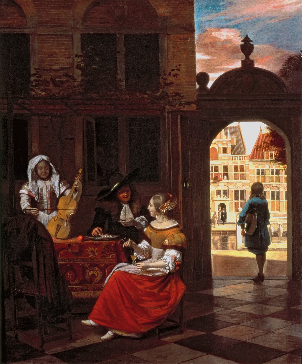 En musikalisk fest, 1677 av Pieter de Hooch
