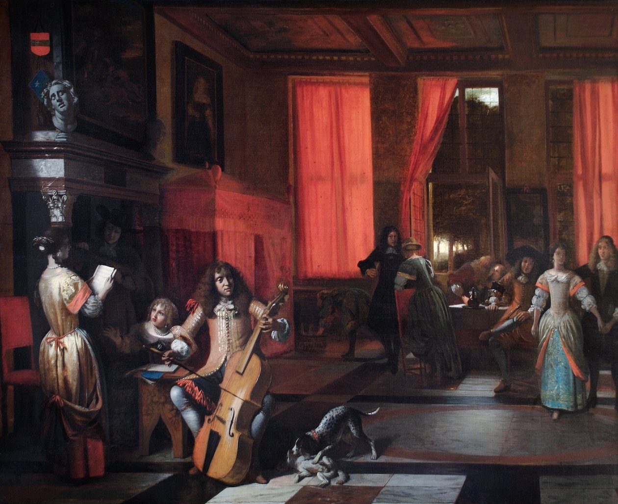 En musikfest, ca 1675 (olja på duk) av Pieter de Hooch