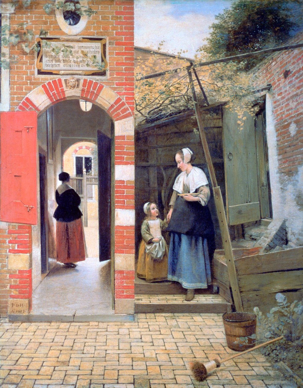 Gården till ett hus i Delft, 1658 av Pieter de Hooch