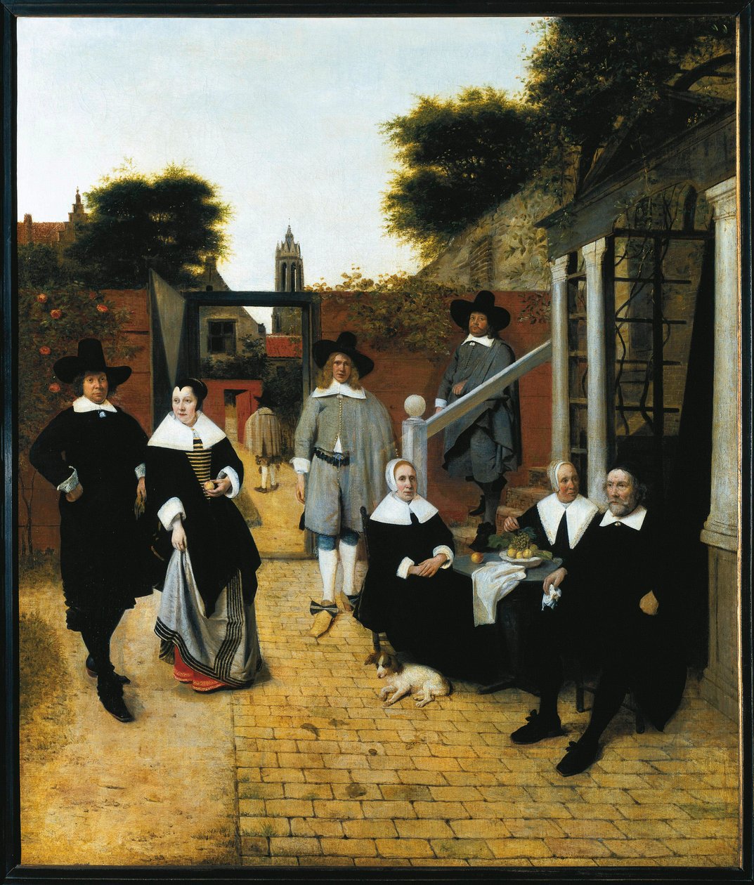 Gruppporträtt av en borgerlig familj från Delft (olja på duk, ca 1662) av Pieter de Hooch