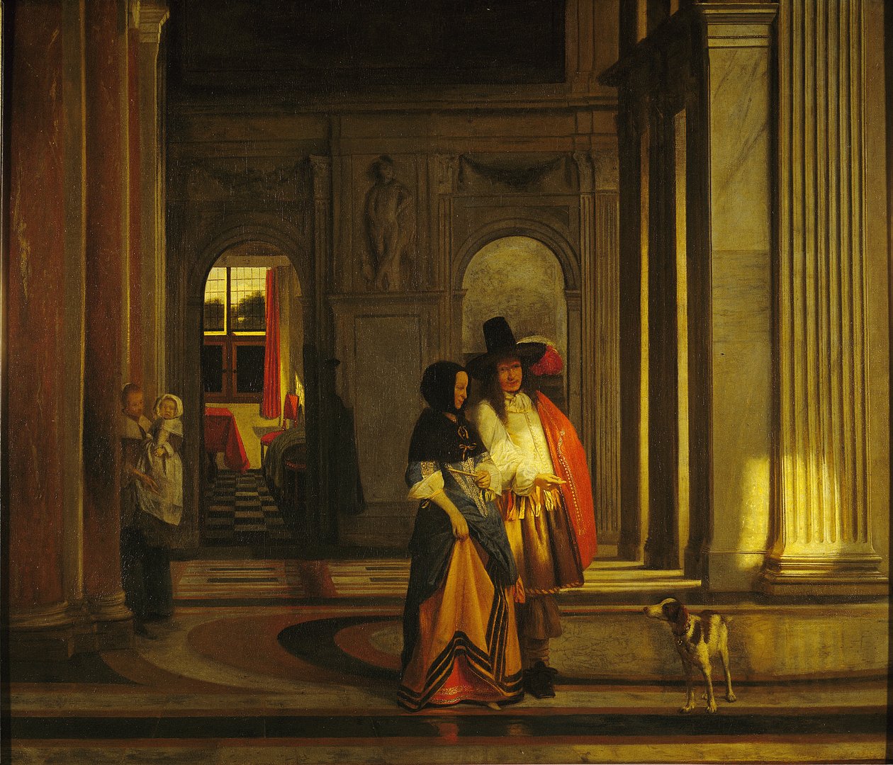 Lämnar för promenaden av Pieter de Hooch