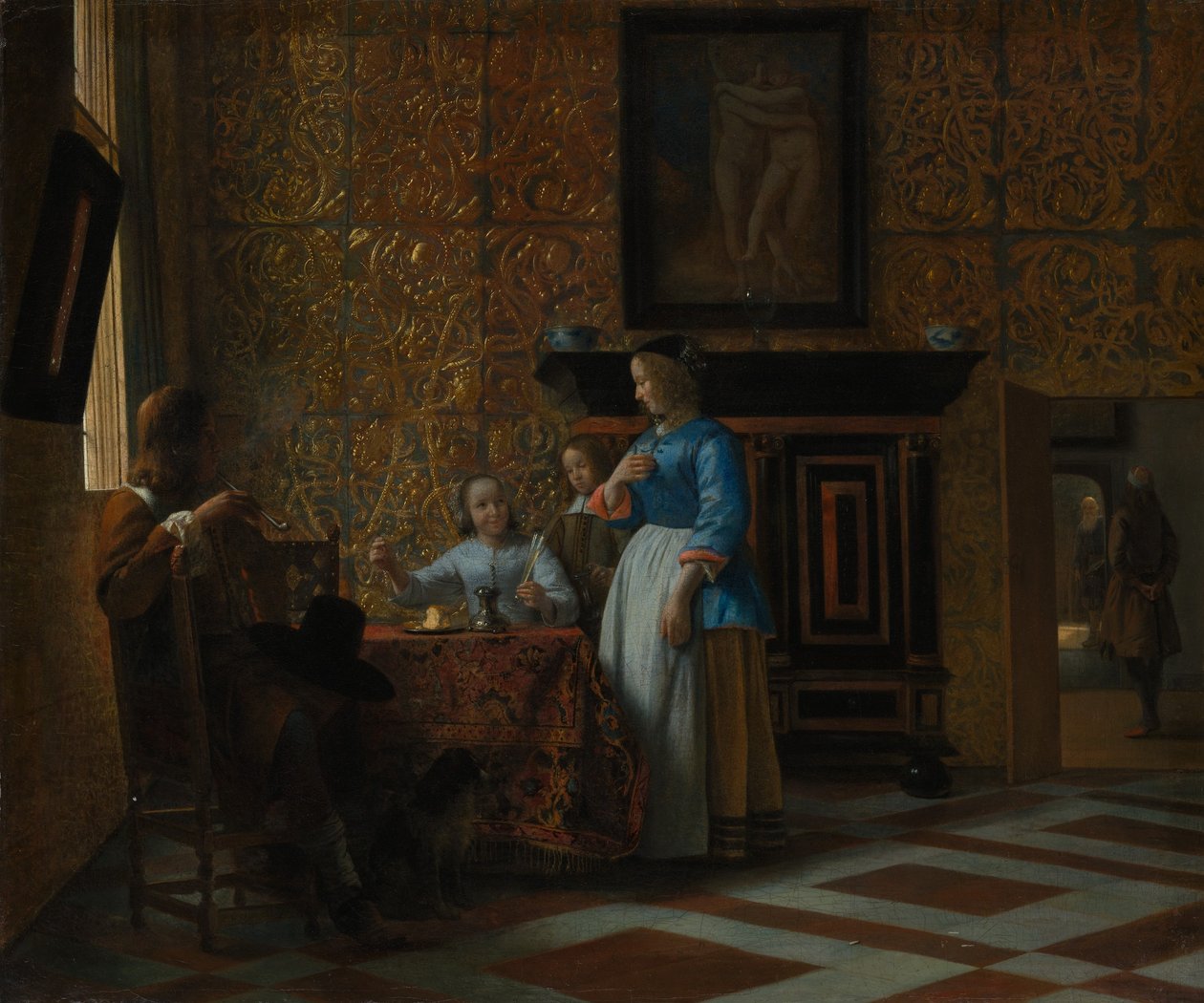 Fritid i en elegant miljö, ca. 1663-65. av Pieter de Hooch