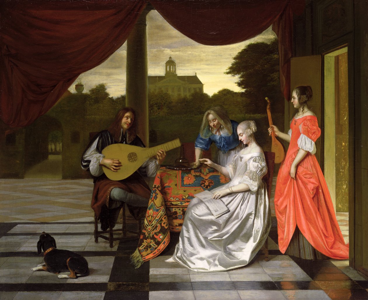 Musikscen i Amsterdam av Pieter de Hooch
