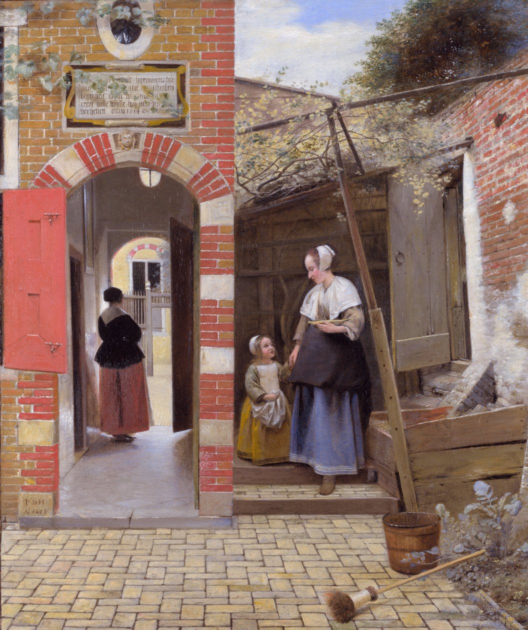 Gården till ett hus i Delft av Pieter de Hooch