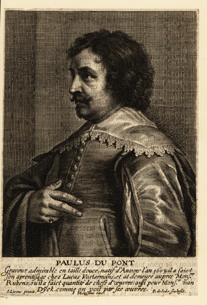 Porträtt av Paulus Pontius, flamländsk gravör och målare av Pieter de II Jode