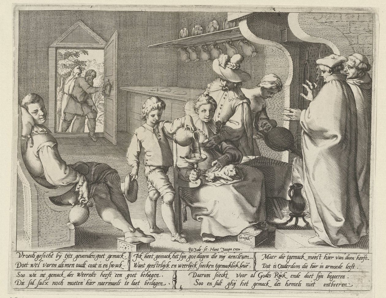 Allegori om lättja Gemack (titel på objekt) av Pieter de Jode (I)