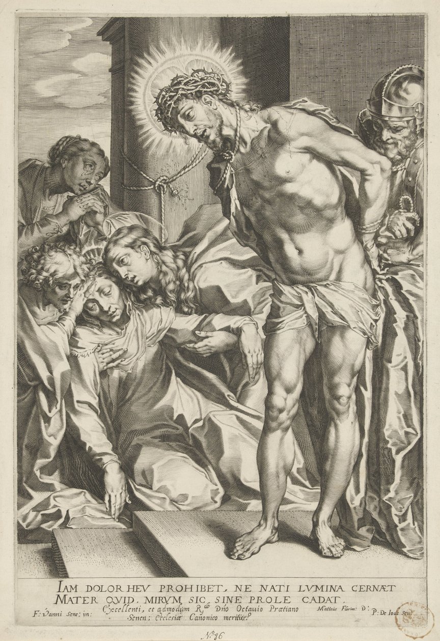 Kristus med törnekrona och Maria som gråter av Pieter de Jode (I)