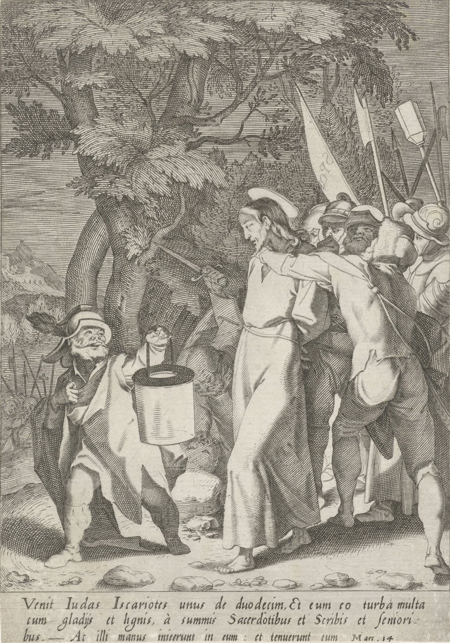 Gevangenneming van Christus Passie van Christus (serietitel) Passion and Resurrection (serietitel) av Pieter de Jode (I)