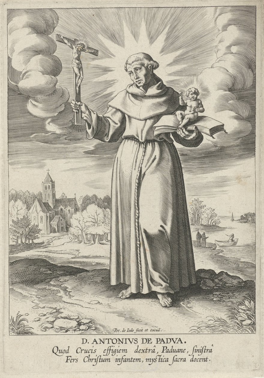 Landskap med Sankt Antonius av Padua av Pieter de Jode (I)