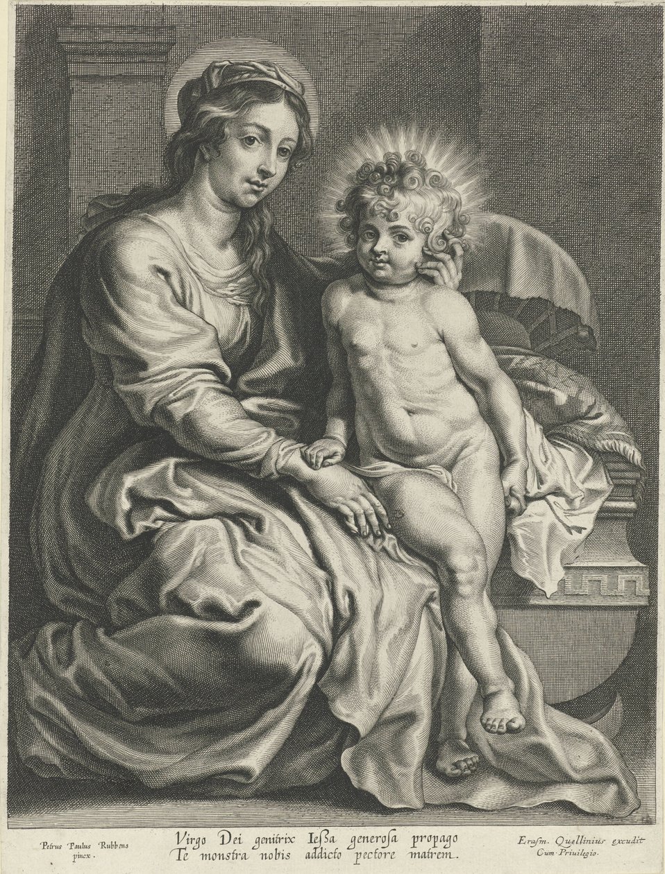 Maria med Kristusbarn vid spjälsängen av Pieter de Jode (I)