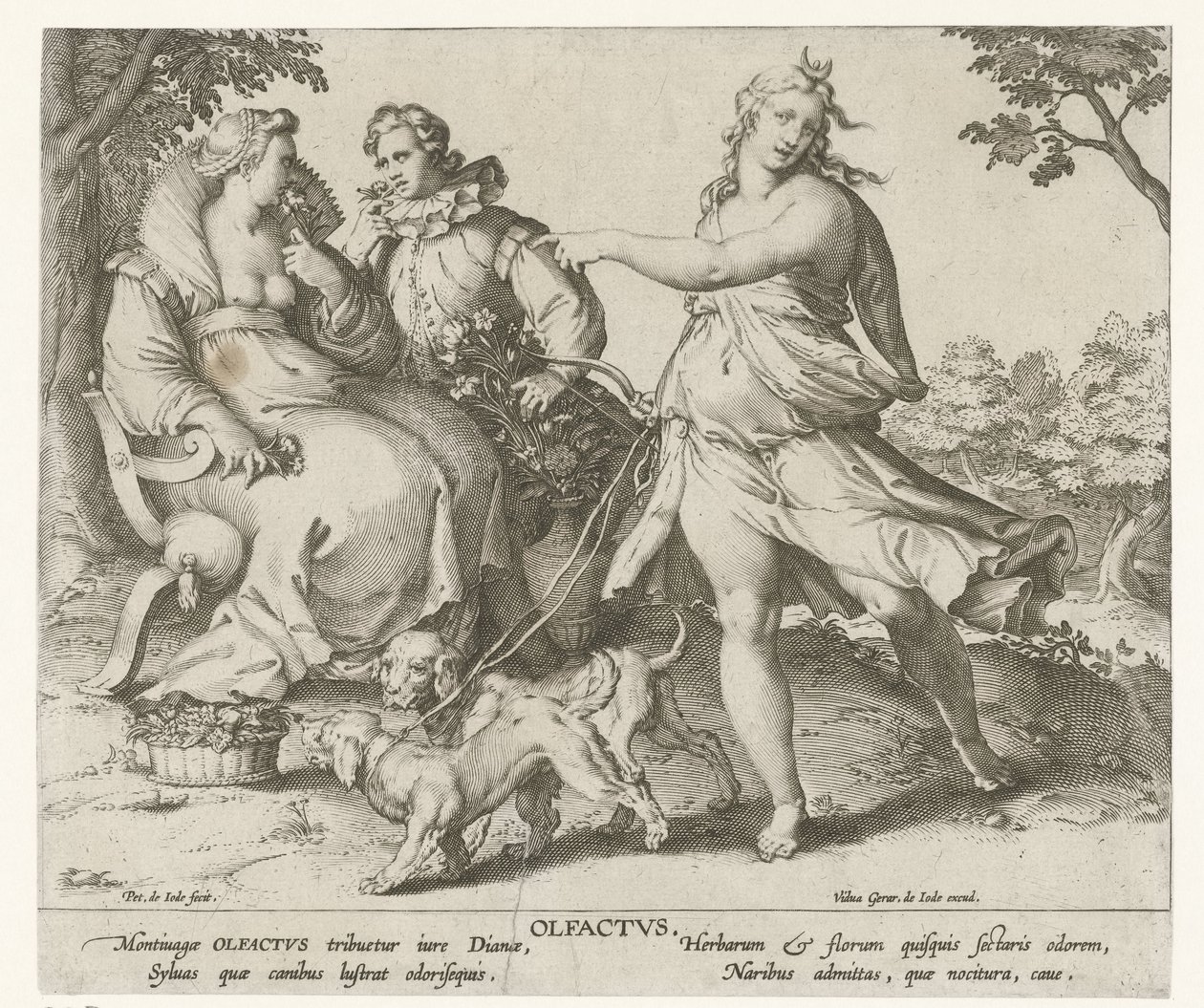 Lukt Olfactvs (titel på objekt) De fem sinnena (serietitel) av Pieter de Jode (I)