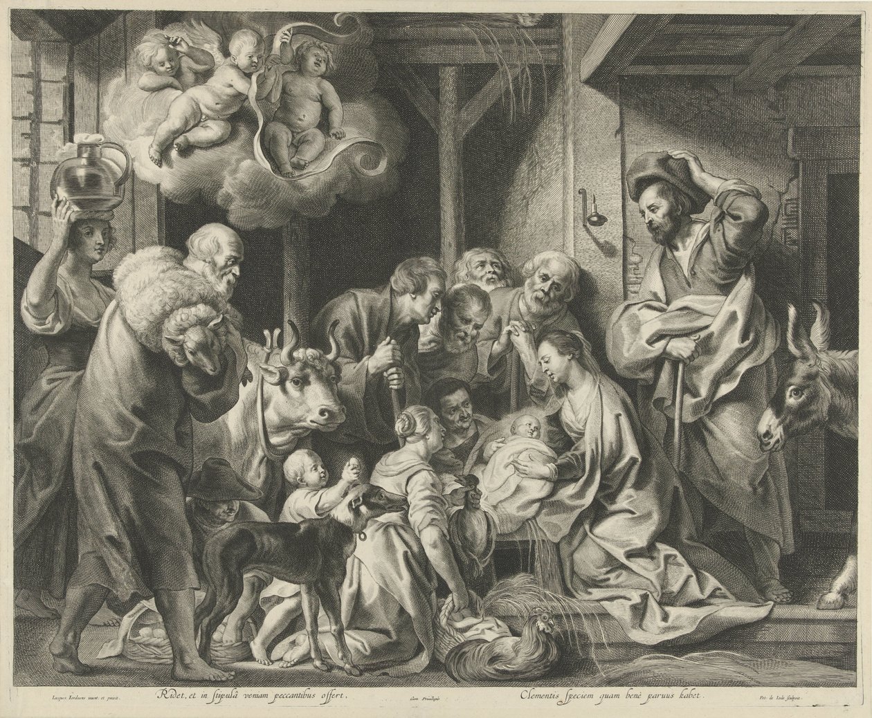 Tillbedjan av herdarna av Pieter de Jode (II)