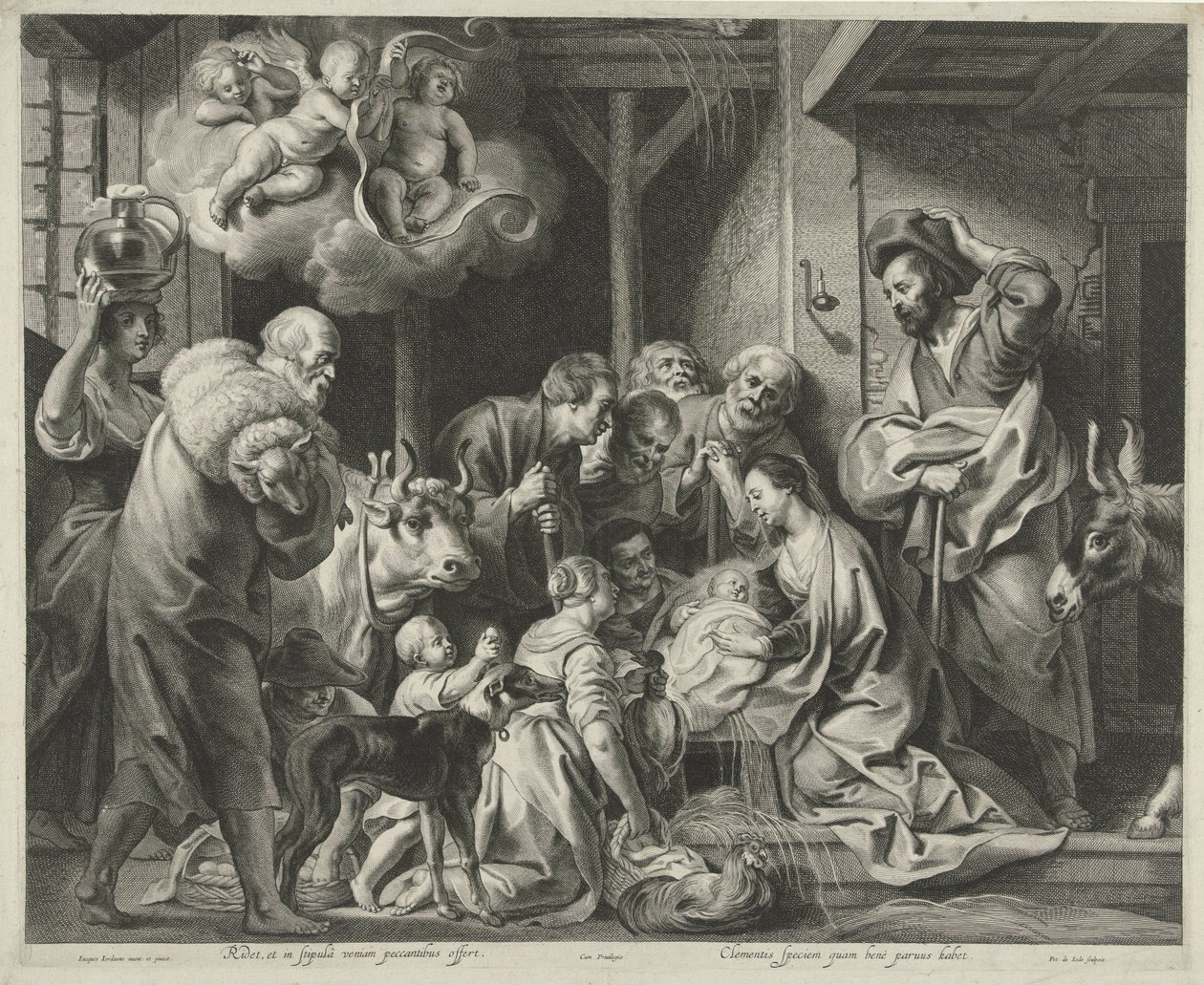Tillbedjan av herdarna av Pieter de Jode (II)