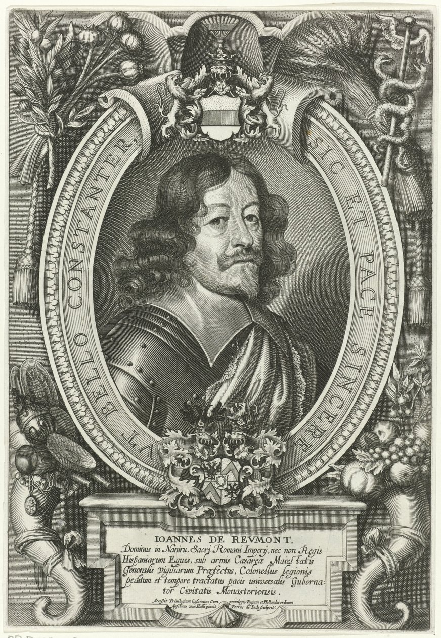 Porträtt av Johann von Reumont Peacemakers of the Christian World (serietitel) av Pieter de Jode (II)