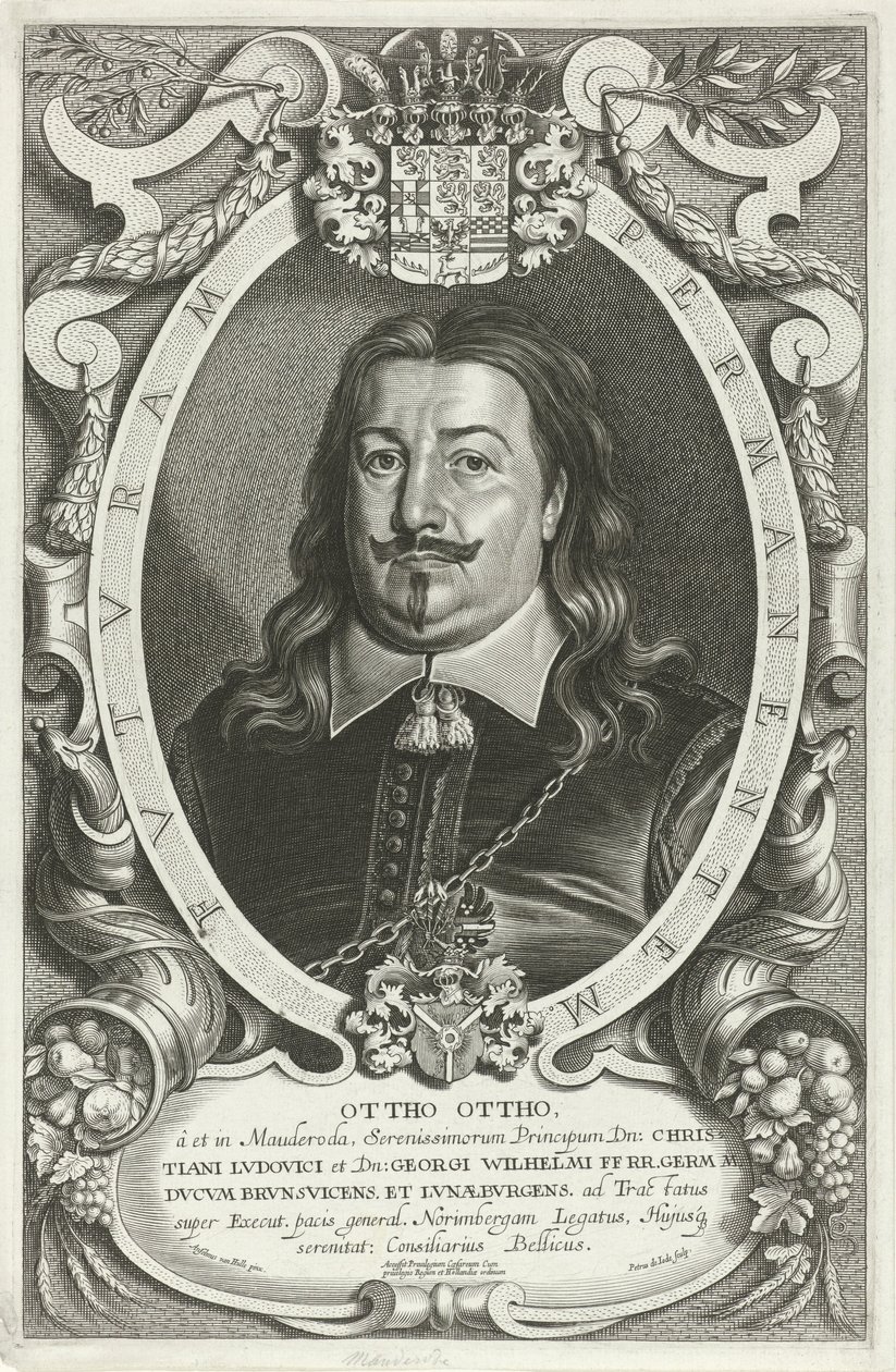 Porträtt av Otto Otto von Mauderode Famous Legates (serietitel) av Pieter de Jode (II)