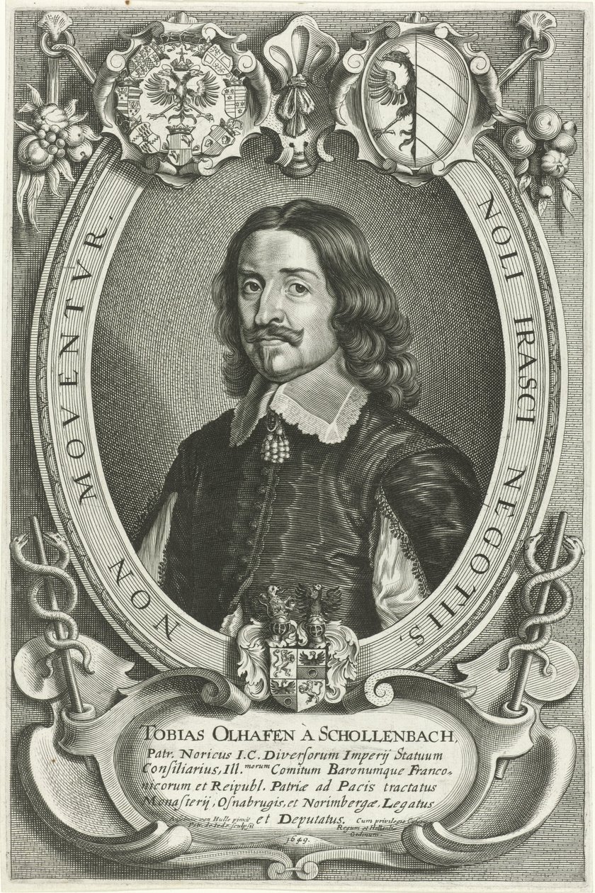Porträtt av Tobias Oelhafen van Schöllenbach Celeberrimi Legati (serietitel) av Pieter de Jode (II)