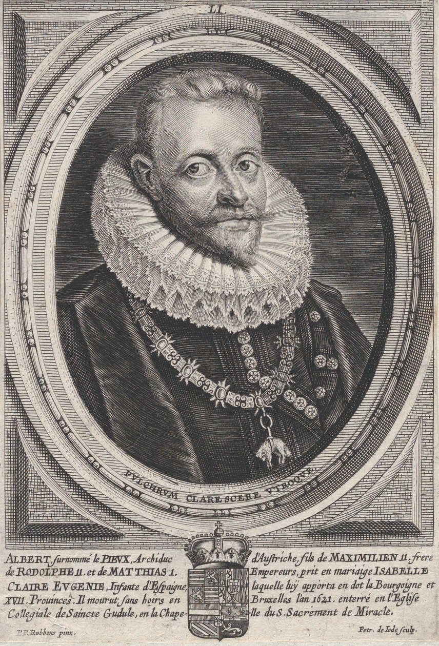 Porträtt av Albert VII, ärkehertig av Österrike, ca. 1650. av Pieter de Jode II