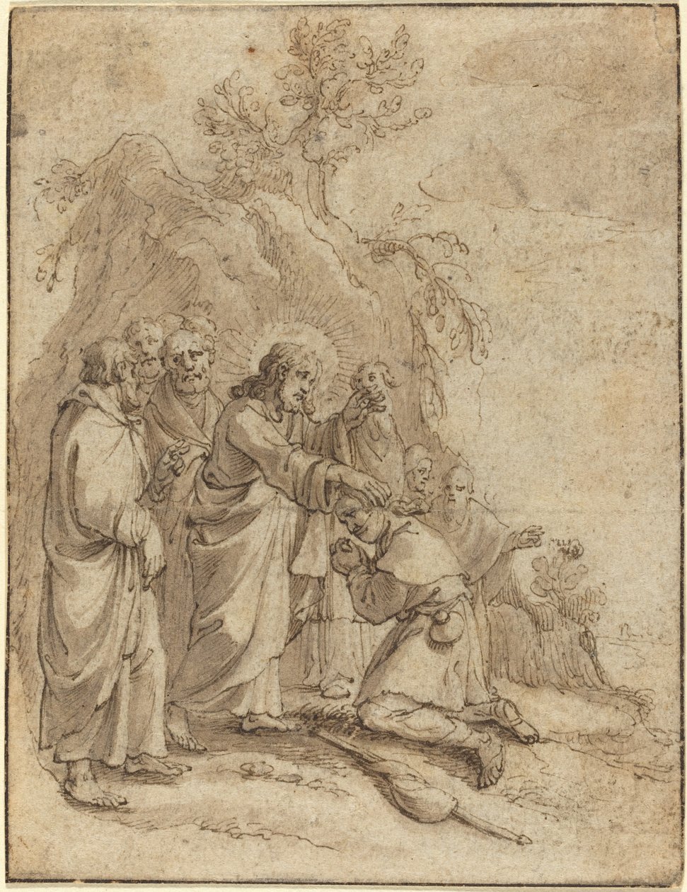 Kristus helar den spetälske av Pieter de Jode I