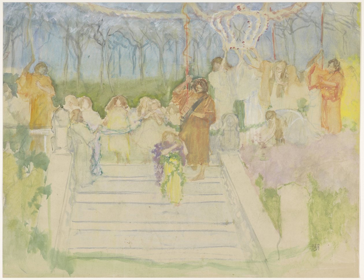 Tableau vivant med anledning av drottning Wilhelminas bröllop 1901 av Pieter de Josselin