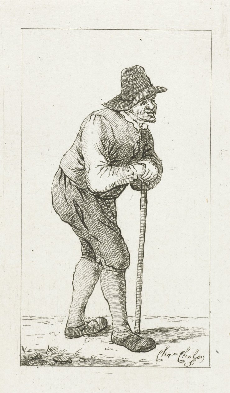 Man lutad på pinne av Pieter de Mare