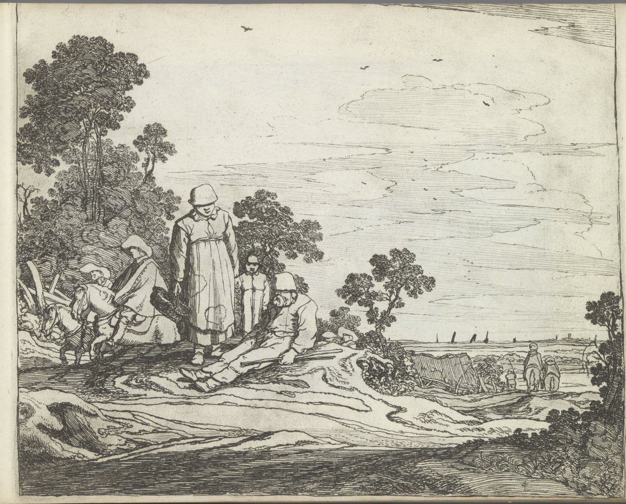 Landskap med ryttare Landskap med figurer (serietitel) Mirror of Nature och School of Drawing (...) (serietitel) av Pieter de Molijn
