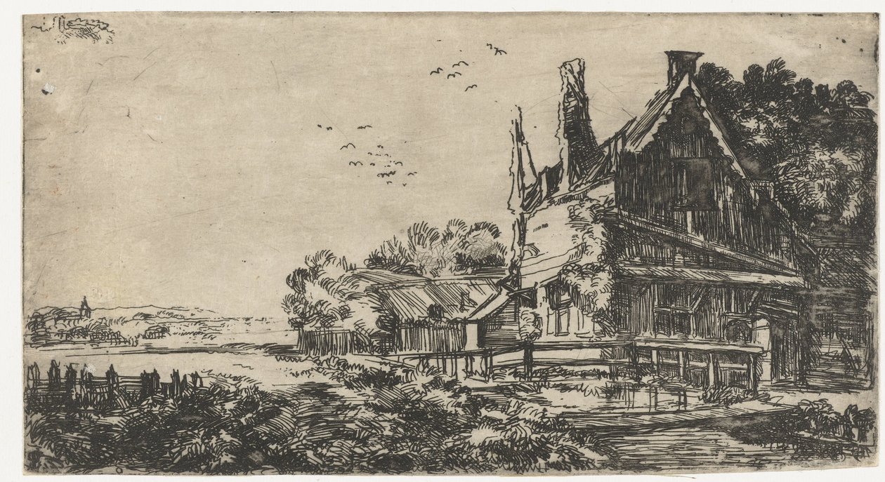 Hus med de tre skorstenarna av Pieter de With (attributed to)