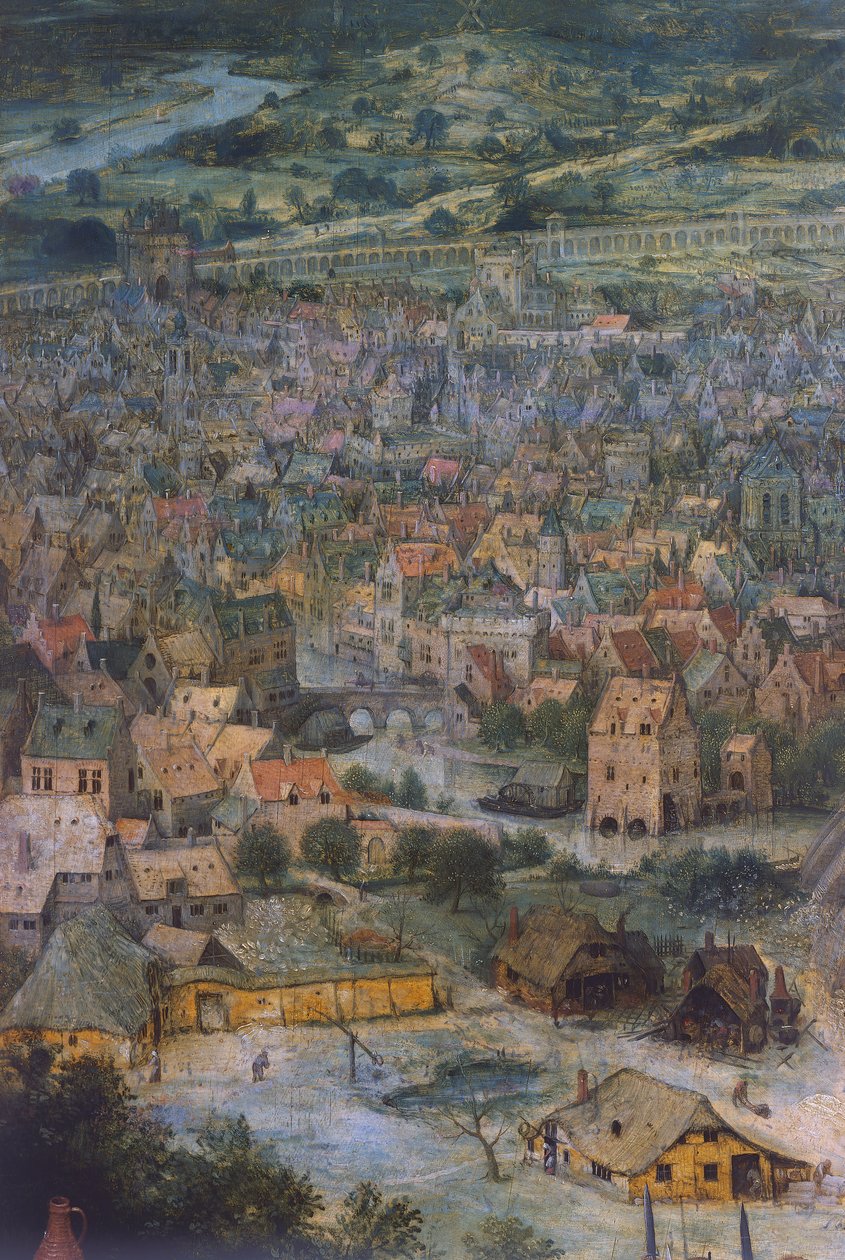 Stad, detalj från Babels torn av Pieter Bruegel the Elder