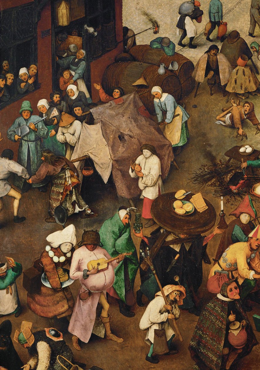 Kampen mellan karnevalen och fastan ... (olja på ek) av Pieter the Elder Bruegel