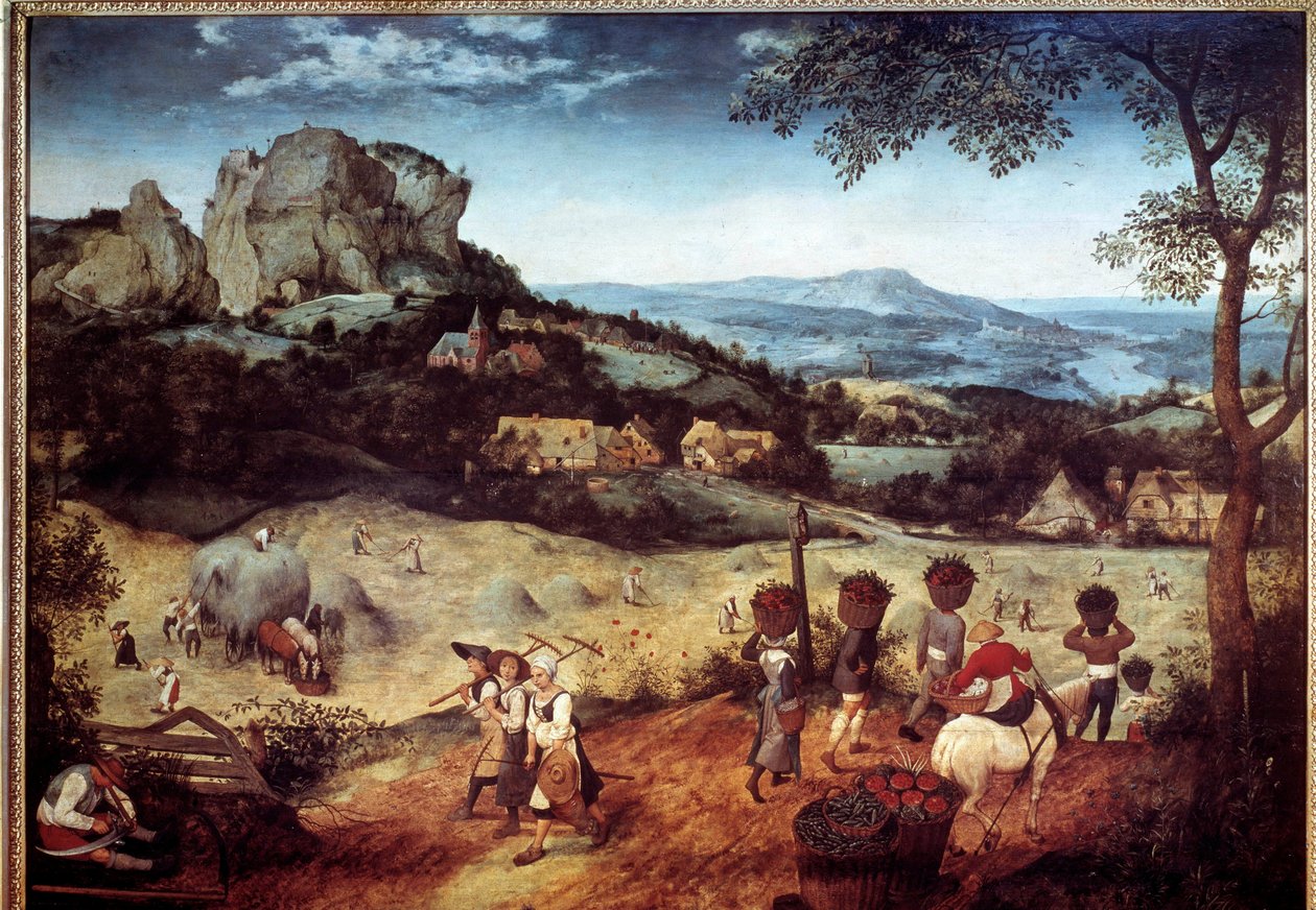 Hay Recolation-målning av Pieter Bruegel (eller Breugel eller Brueghel eller Breughel) den äldre (1525-1569) 1500-talets Prag, Nationalgalleriet av Pieter Bruegel the Elder