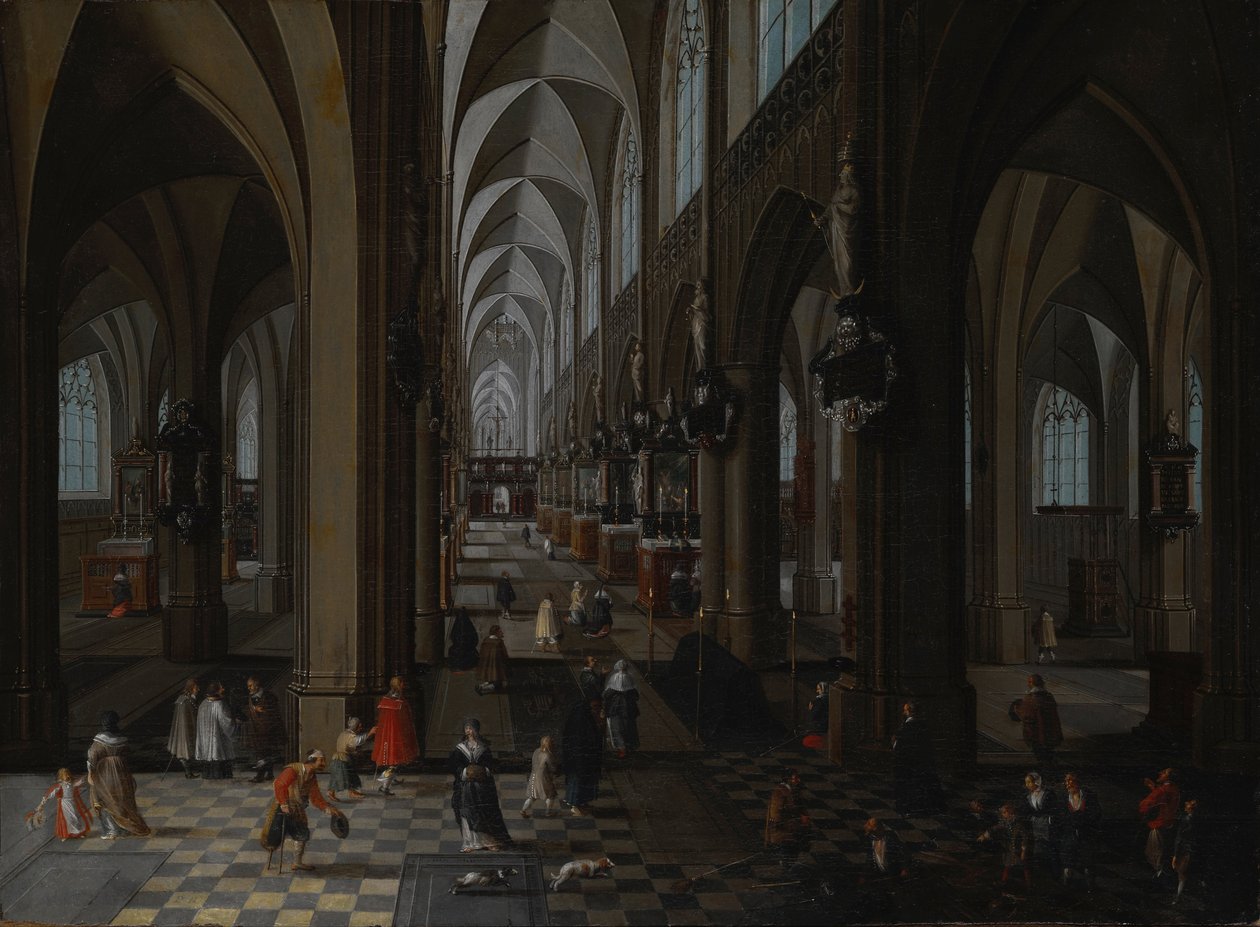 Interiör av Antwerpens katedral, 1651 av Pieter the Elder Neeffs