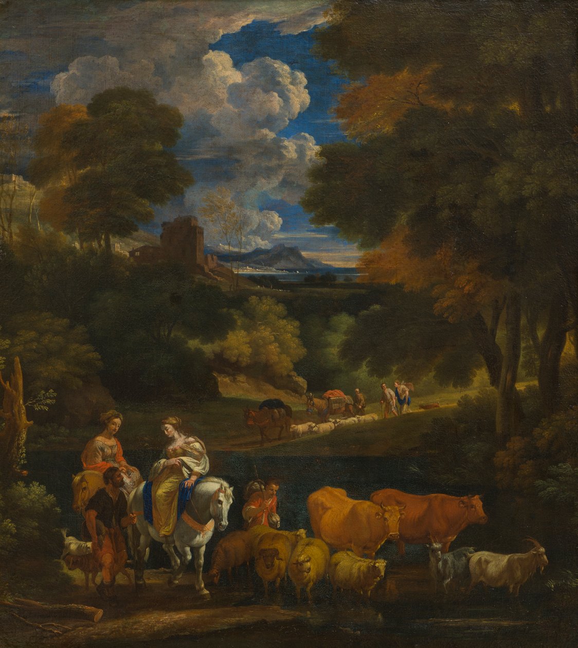 Ett pastoralt landskap med resande, ca 1657-1701 (olja på duk) av Pieter the Younger Mulier