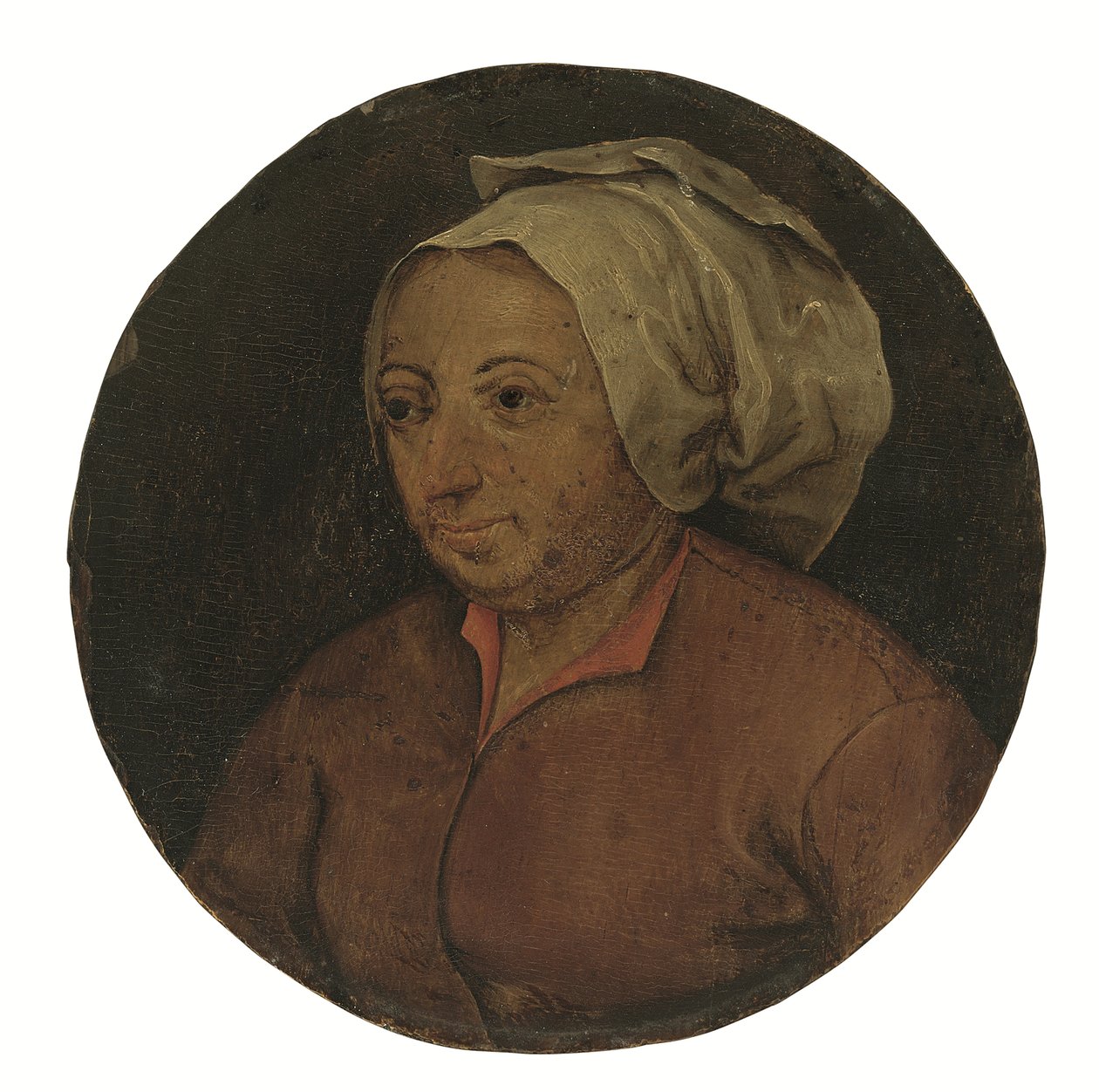 Kvinnohuvud (olja på pannå) av Pieter the Younger Brueghel