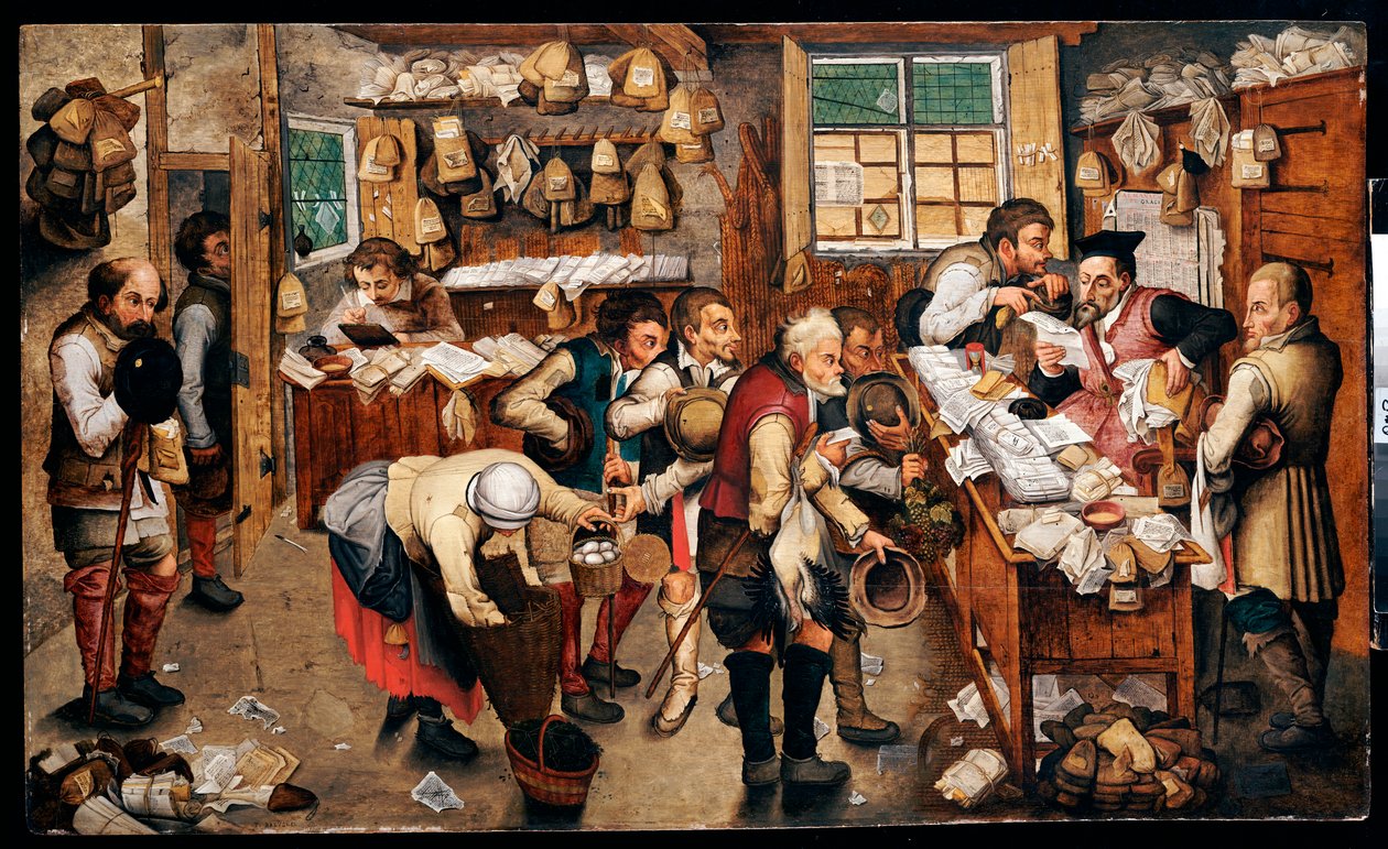 Bönder som betalar tionde av Pieter Brueghel the Younger