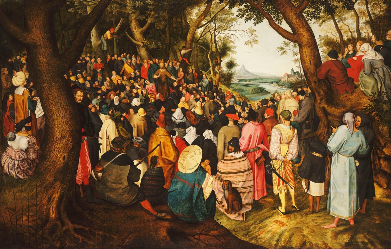 Johannes Döparen predikar i vildmarken, ca 1633-50 av Pieter Brueghel the Younger